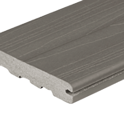 Grooved profile available in 3.66m lengths. Designed for use with hidden deck fasteners. Provides a smooth, fastener-free surface. 