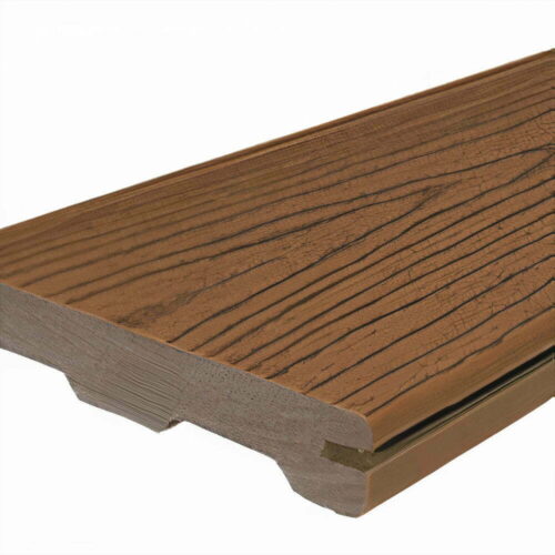 Grooved Good Life Decking 24 mm x 135 mm. Designed for use with hidden deck fasteners. Provides a smooth, fastener-free surface. 