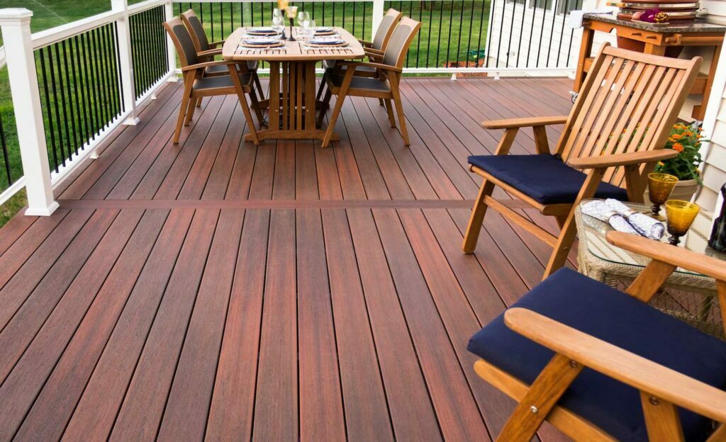 Jarrah colour composite timber decking boards